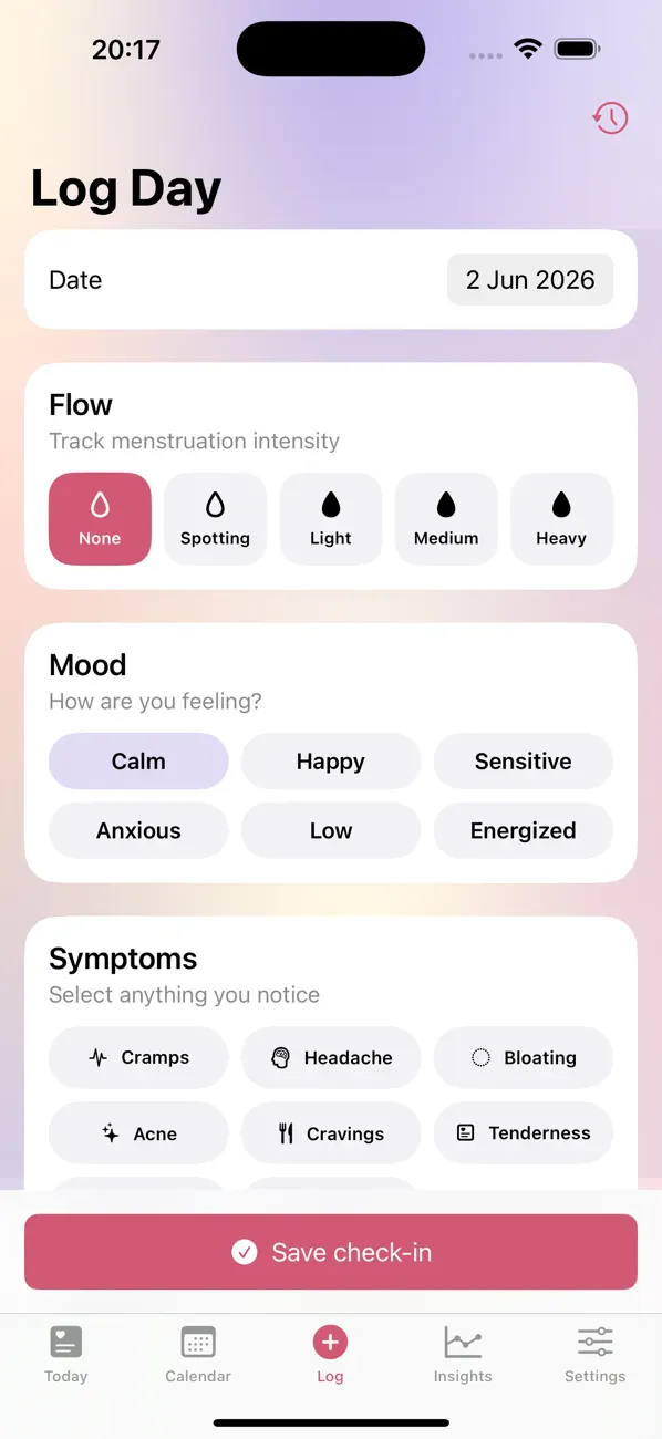 Screenshot #3 pour Luma Calendrier Menstruel App