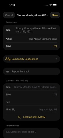 The Live Setlists screenshot