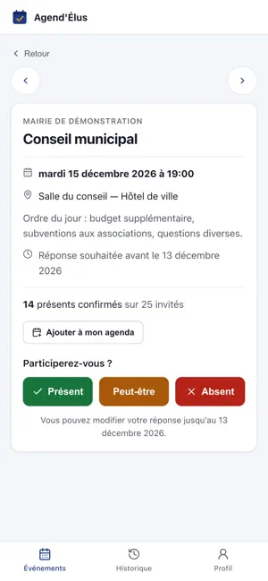 Agend'Élus screenshot 3
