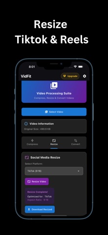 Video Compressor,Reels: VidFit iPhone screenshot