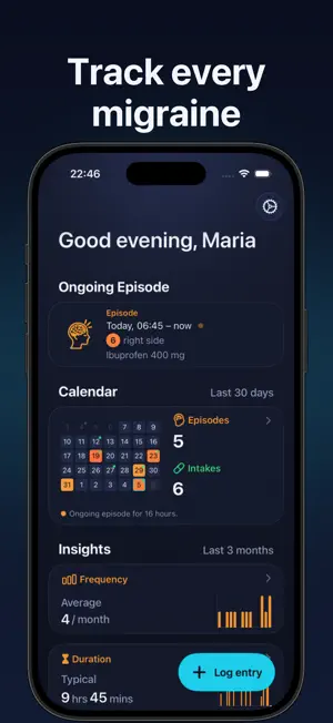 Migrania: Migraine Tracker screenshot 1