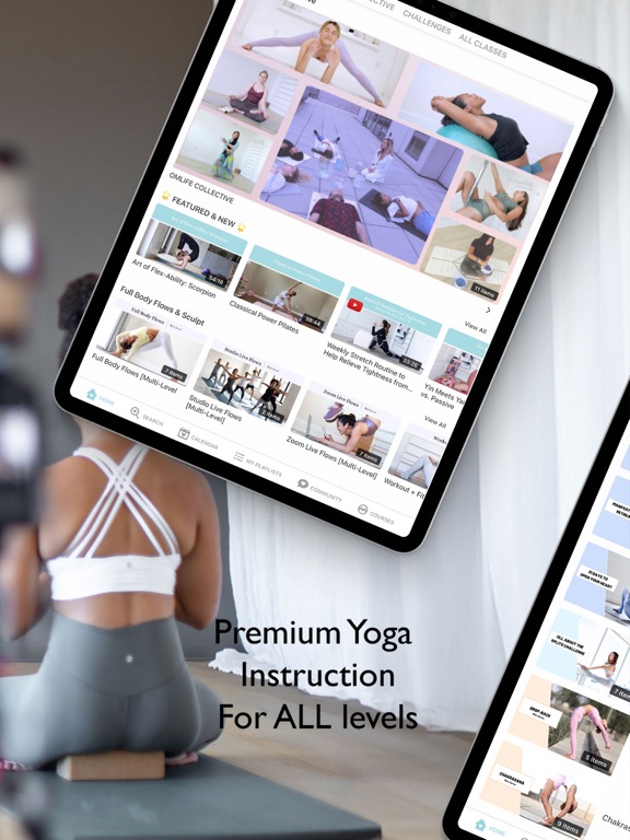 Om Life Living Yoga iPad screenshot 2 - Health & Fitness app
