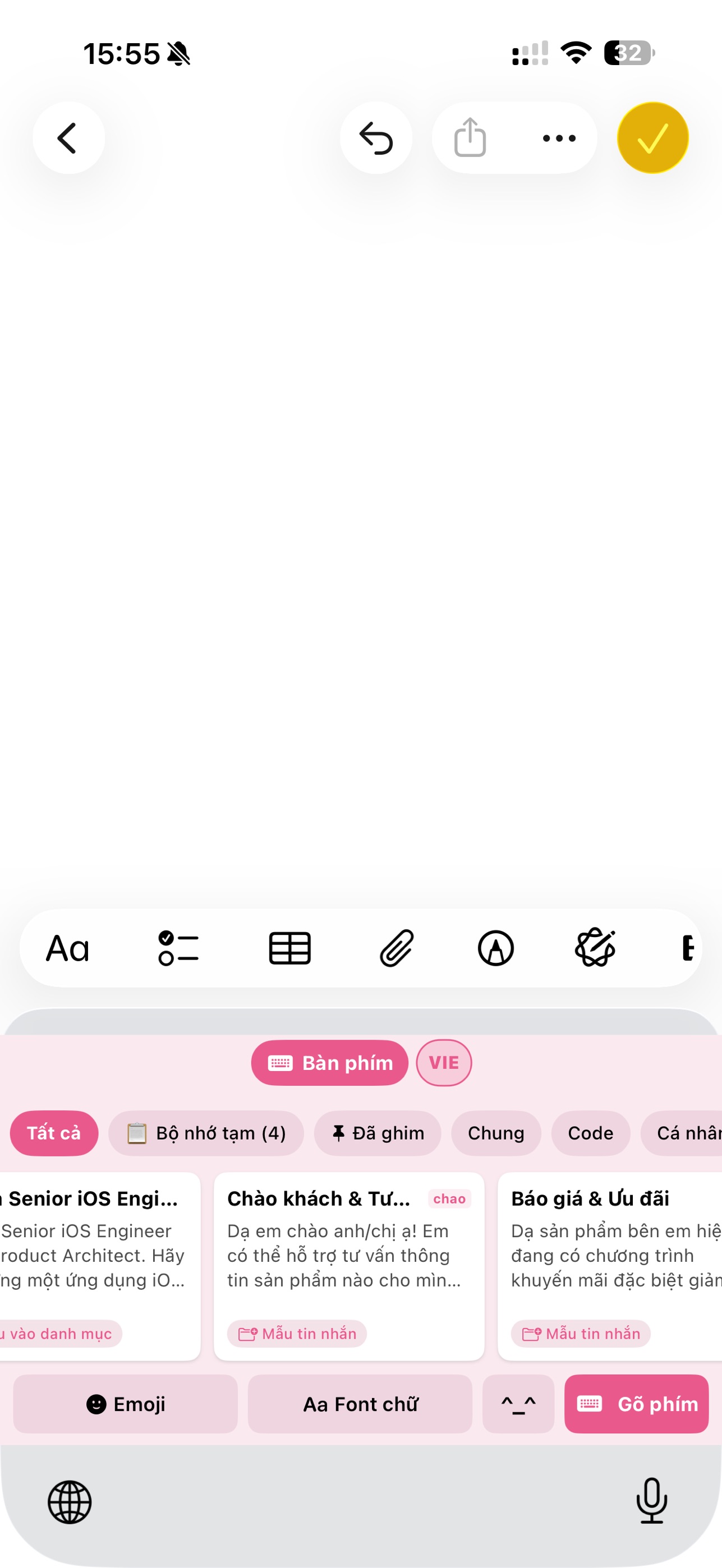 Screenshot 1 of ClipboardVault Smart Keyboard
