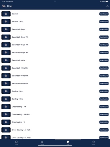 Greenwood Bulldogs iPad screenshot