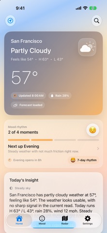 Aura Sky Weather iPhone screenshot
