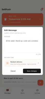 SelfPush: Future Reminders screenshot 5