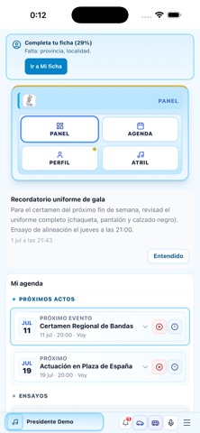 Trío - Gestión de Bandas screenshot