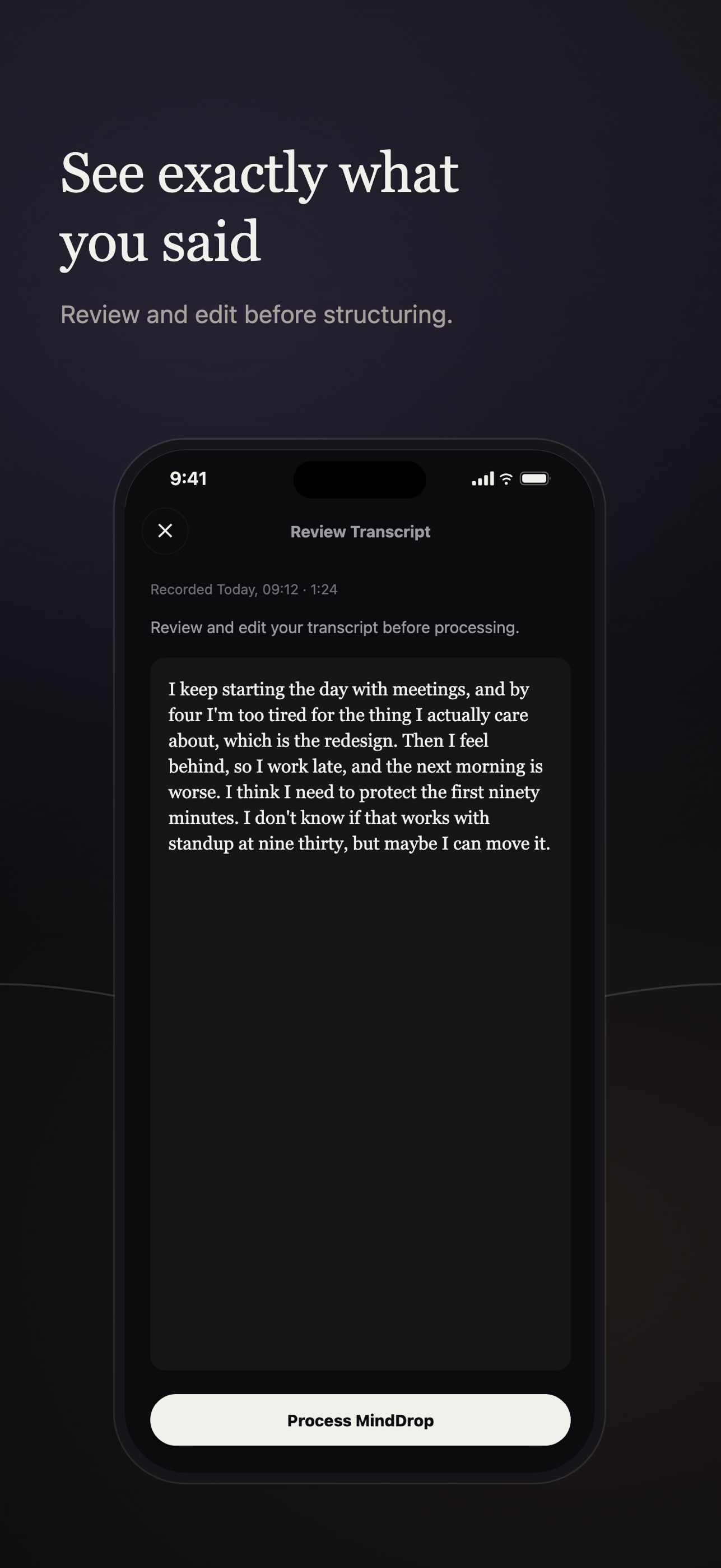 Screenshot 2 of MindDrop: Voice to Markdown