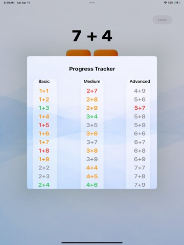 Math Facts iPad screenshot