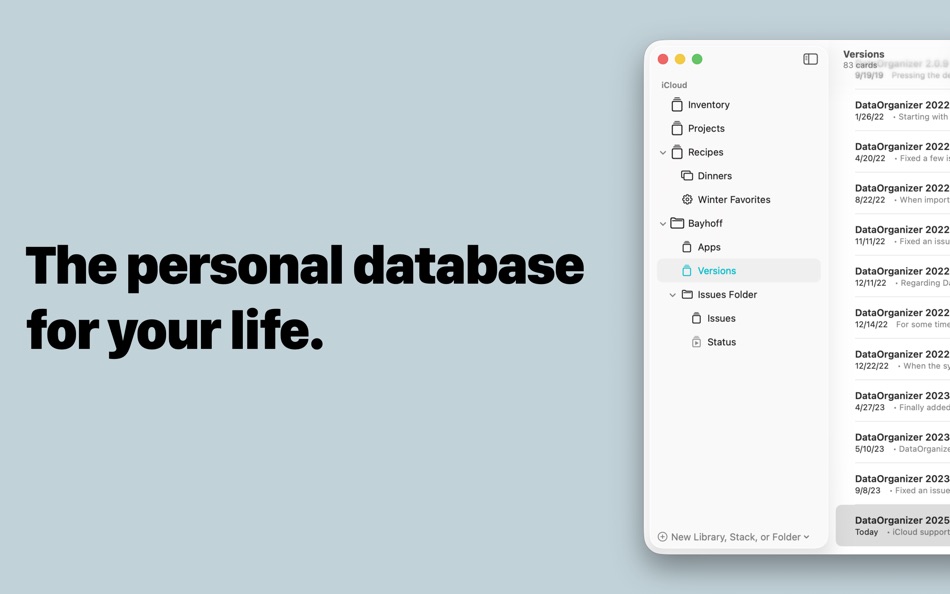 #1. Database - DataOrganizer (macOS) 由: Bayhoff Software