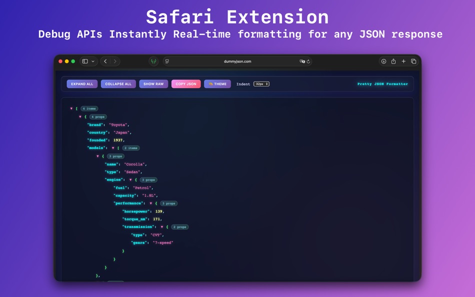 #4. Pretty JSON Formatter (macOS) โดย: Thanh Nguyen