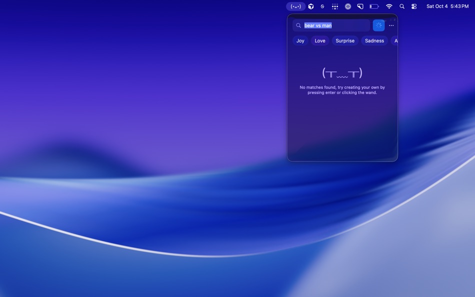 #2. Kaomoji Drawer (macOS) 由: Dakota Felder