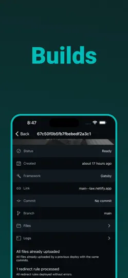 Screenshot von Dashify For Netlify.com auf dem iPhone 6