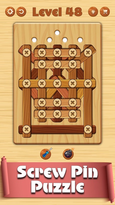 Wood Screw Pin Puzzle Game Screenshot