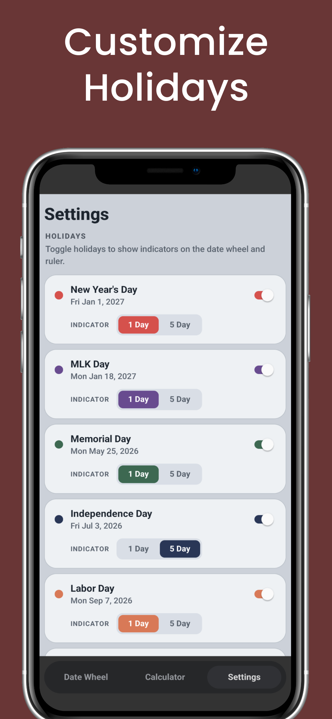 Date Wheel Calculator screenshot 4