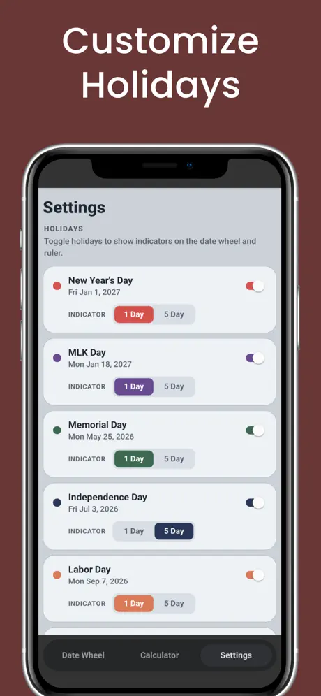 Date Wheel Calculator screenshot 4