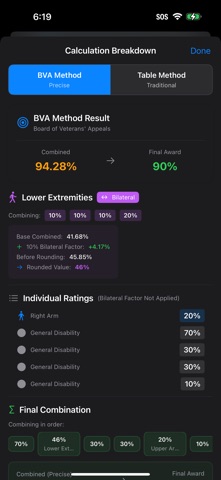 VA Disability Calc & Track screenshot