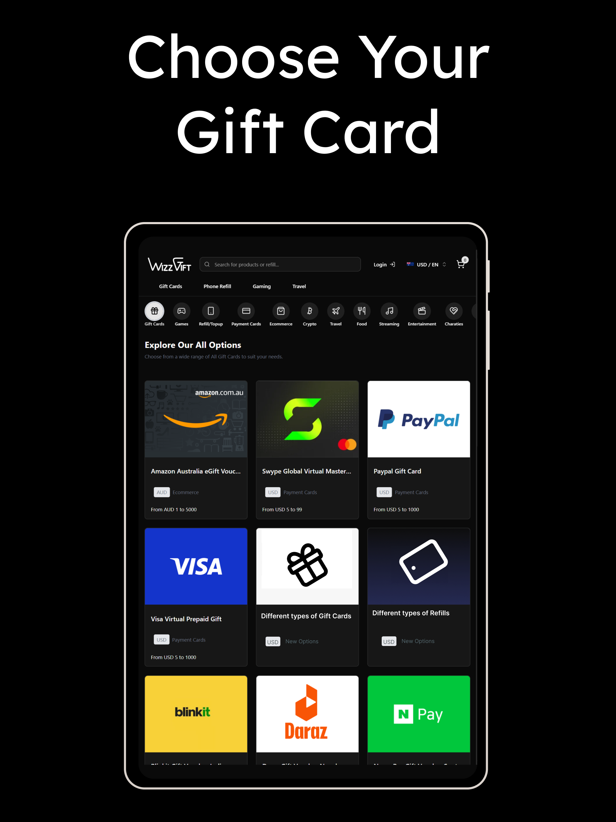Wizzgift - Shop with crypto