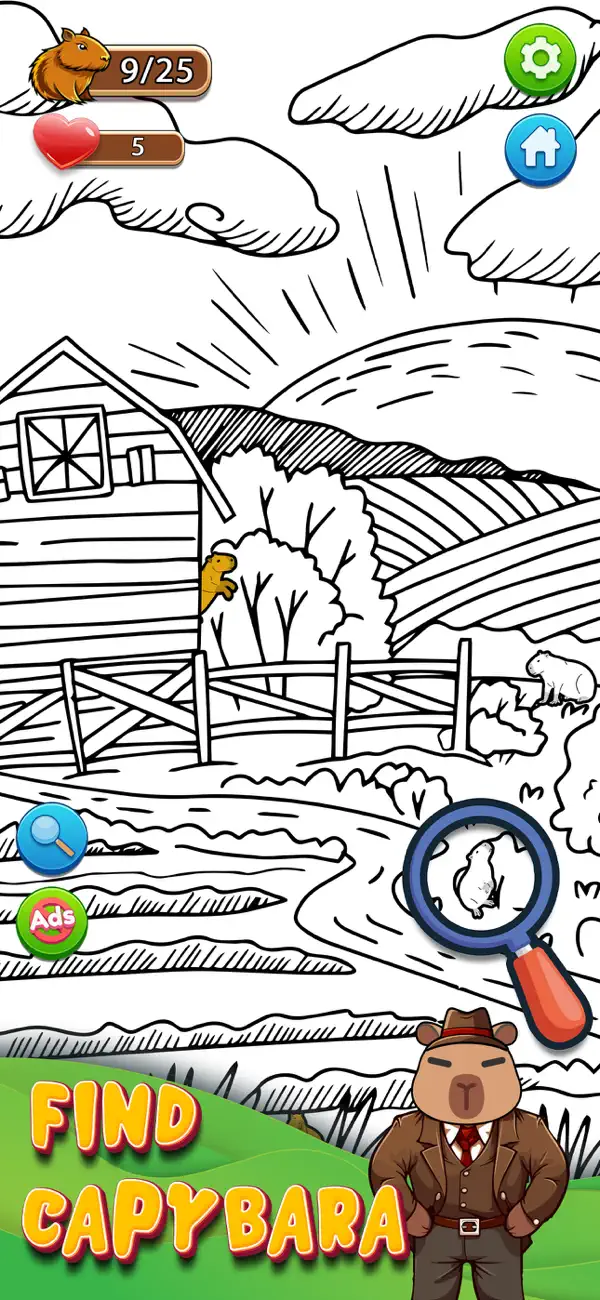 Screenshot #1 pour jeu trouver le capybara
