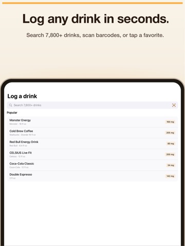Caff Conscious: Caffeine Log iPad screenshot