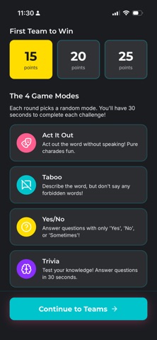 Quickfire Party Game iPhone screenshot