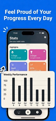 Habit Tracker - HabitsGo iPhone screenshot
