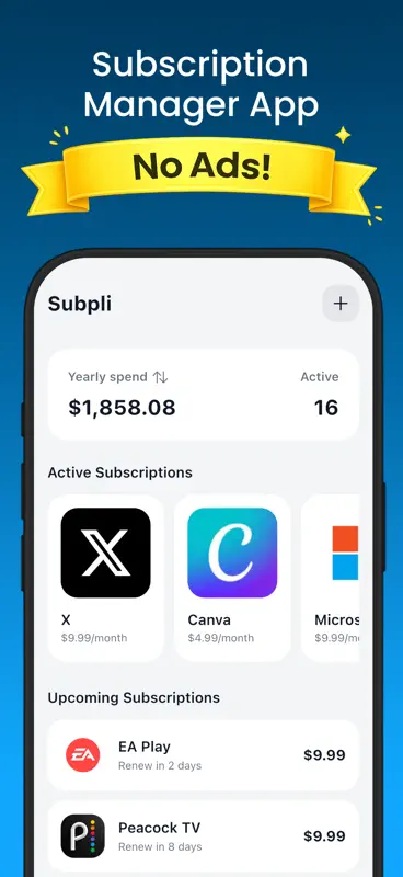 Gestor suscripciones - Subpli screenshot 1 of 6