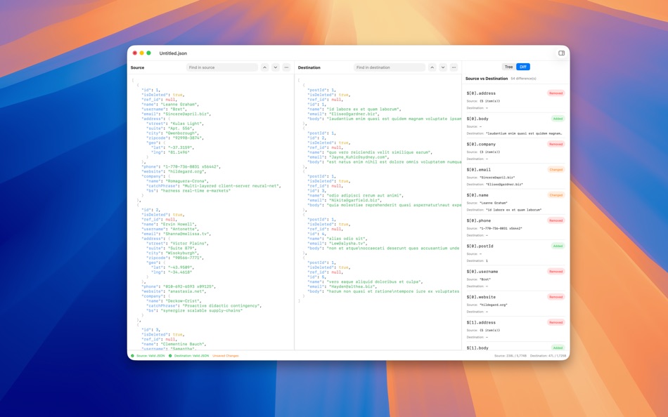 #2. JSON Editor & Diff (macOS) By: Phanith Ny