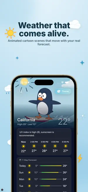 Cartoon Weather: Live Forecast screenshot 1