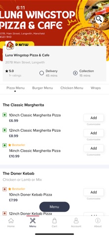 Luna Wingstop Pizza & Cafe screenshot