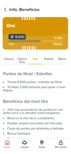 Captura de pantalla de Codere Club MX en iPhone 4