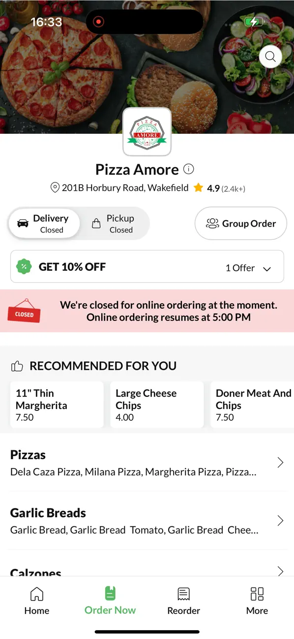 Screenshot #2 pour Pizza Amore Wakefield.