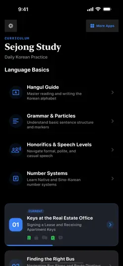 Capture d'écran de Sejong Study - Learn Korean sur iPhone 2