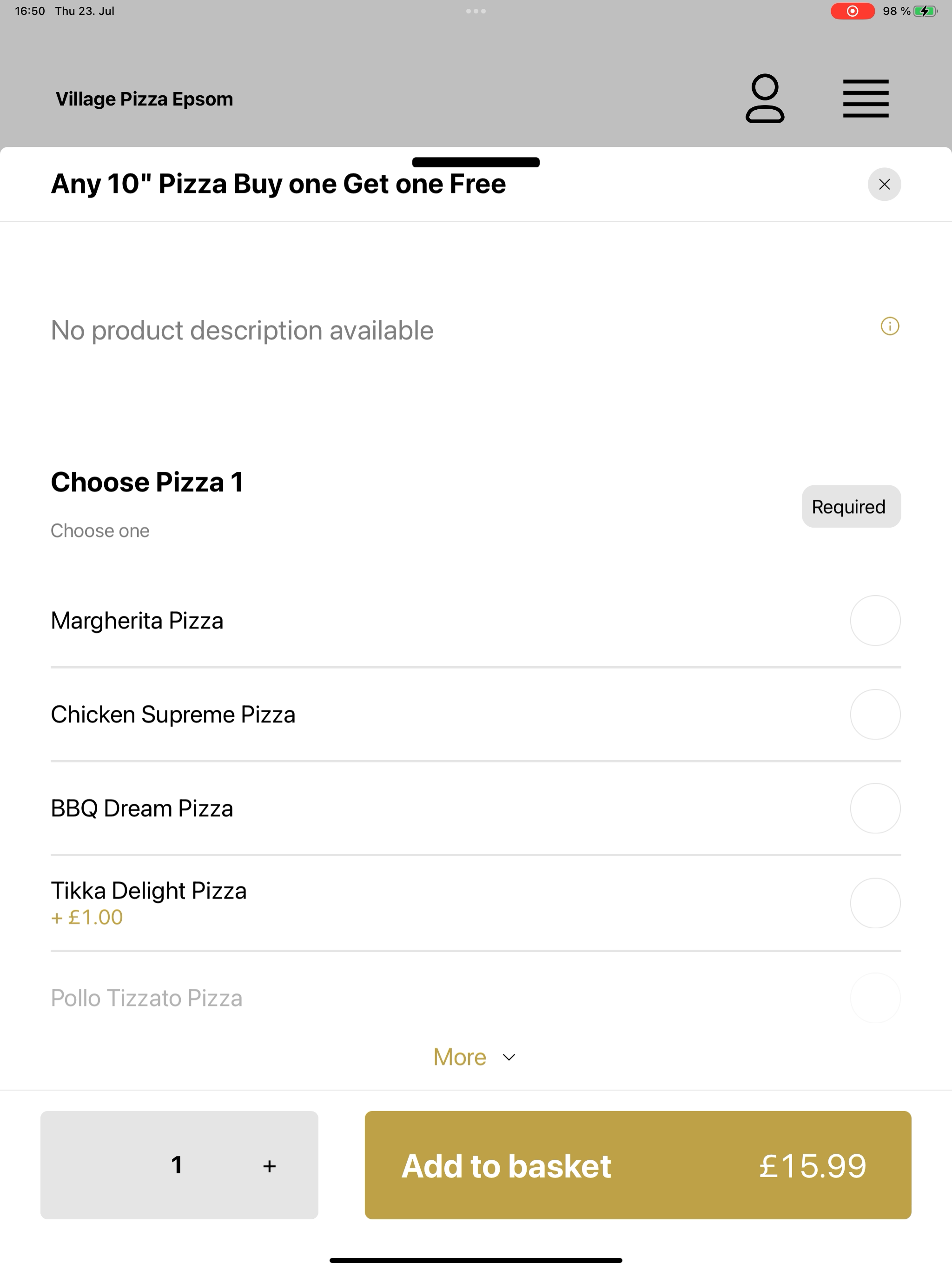Village Pizza Epsom UK screenshot 15