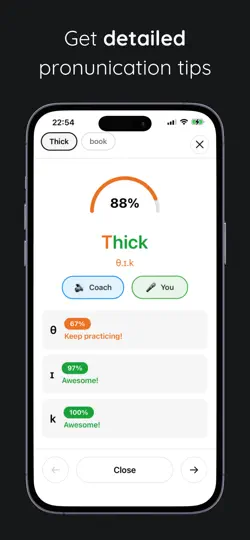 Capture d'écran de Thorough – Your Accent Trainer sur iPhone 5