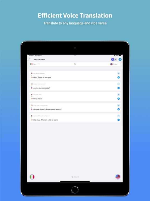 Italian Translator & Learn + iPad screenshot 3 - Productivity app