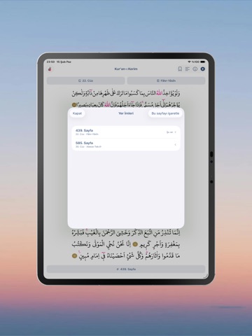 Kur'an-ı Kerim Oku / Dinle iPad screenshot