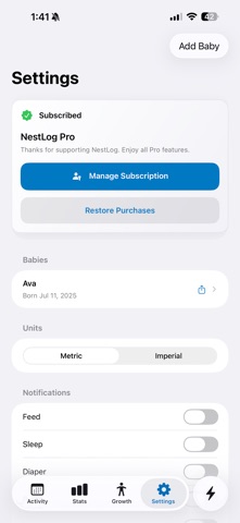 NestLog screenshot