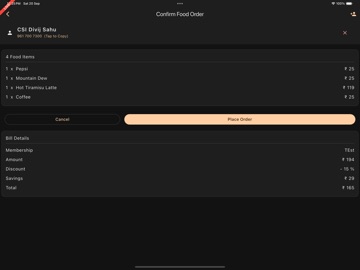 Club Sync India - Snooker POS iPad screenshot