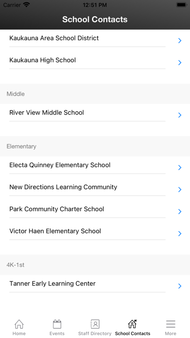 Kaukauna Area School District Screenshot