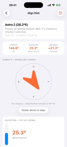 Dish Aligner: Satellite UK Screenshot 2 of 3