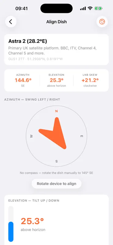 Dish Aligner: Satellite UK screenshot 2 of 3