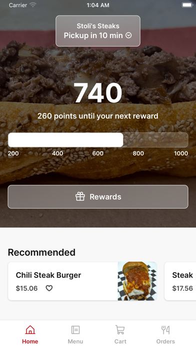 Stoli's Steaks iPhone screenshot 1 - Food & Drink app