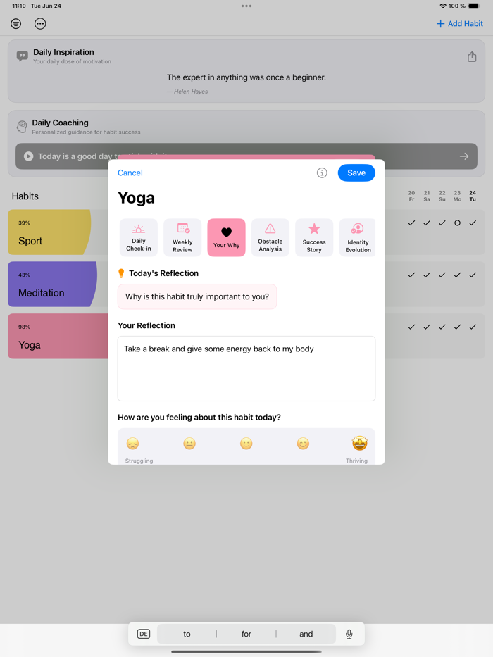 Positive Habit Streaks
