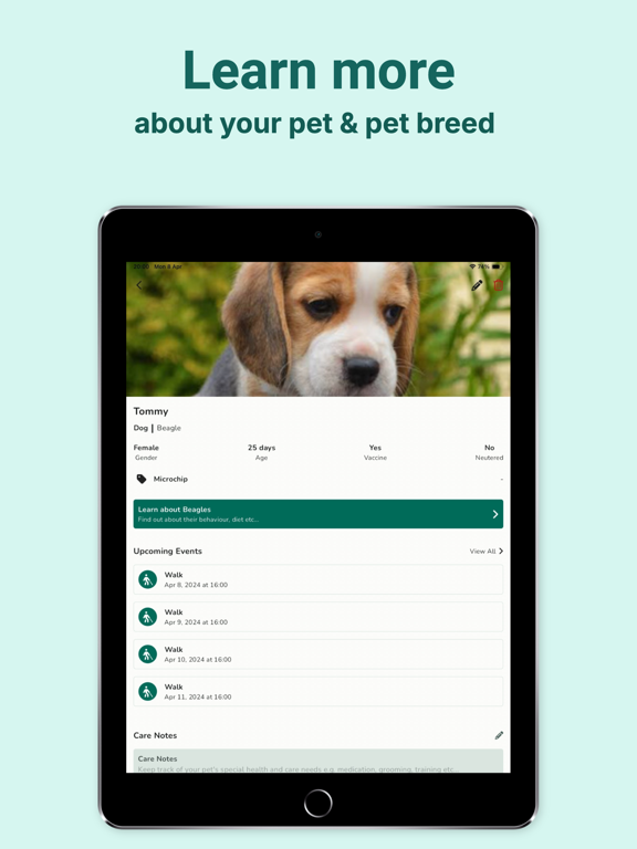 Furry Friend : Pet Care App iPad screenshot