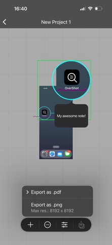 OverShot - Mockup screenshot