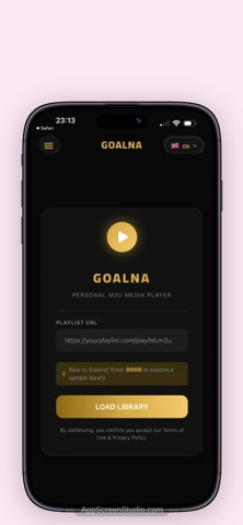 Goalna - Live M3U Player iPhone screenshot 1