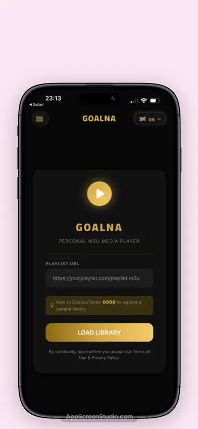 Goalna - Live M3U Player screenshot 1