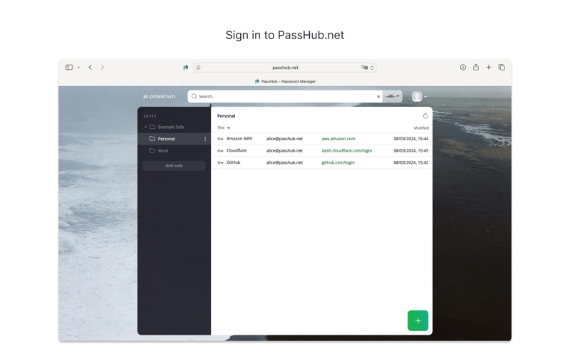 PassHub.net screenshot