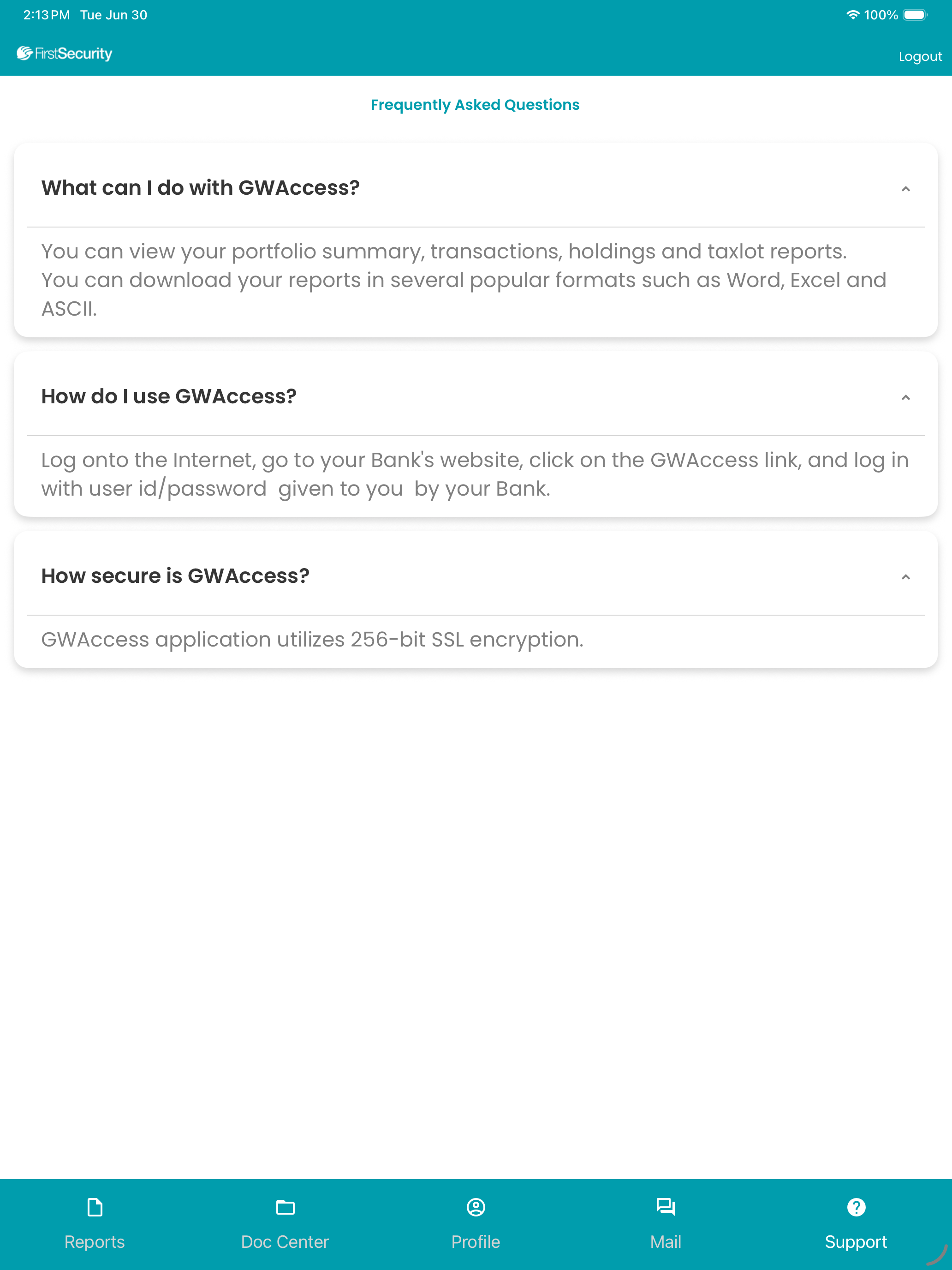 First Security Wealth Access screenshot 14